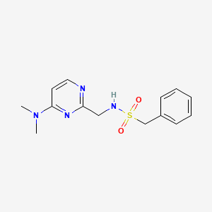 molecular formula C14H18N4O2S B2466235 N-((4-(dimethylamino)pyrimidin-2-yl)methyl)-1-phenylmethanesulfonamide CAS No. 1797978-61-0