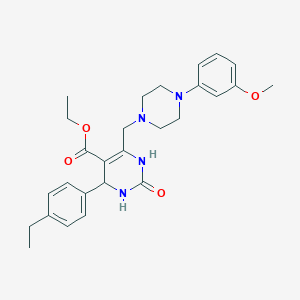 molecular formula C27H34N4O4 B2466244 Ethyl 4-(4-ethylphenyl)-6-{[4-(3-methoxyphenyl)piperazin-1-yl]methyl}-2-oxo-1,2,3,4-tetrahydropyrimidine-5-carboxylate CAS No. 1261017-34-8