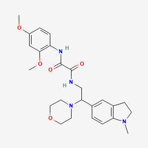 molecular formula C25H32N4O5 B2466255 N1-(2,4-dimethoxyphenyl)-N2-(2-(1-methylindolin-5-yl)-2-morpholinoethyl)oxalamide CAS No. 922067-64-9