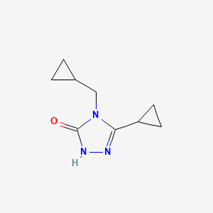 molecular formula C9H13N3O B2466258 3-cyclopropyl-4-(cyclopropylmethyl)-4,5-dihydro-1H-1,2,4-triazol-5-one CAS No. 2197892-87-6