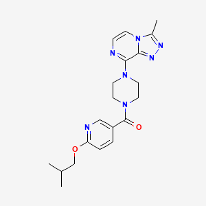 molecular formula C20H25N7O2 B2466278 (6-Isobutoxypyridin-3-yl)(4-(3-methyl-[1,2,4]triazolo[4,3-a]pyrazin-8-yl)piperazin-1-yl)methanone CAS No. 2034417-86-0