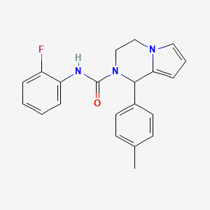 molecular formula C21H20FN3O B2466285 N-(2-fluorophenyl)-1-(4-methylphenyl)-1H,2H,3H,4H-pyrrolo[1,2-a]pyrazine-2-carboxamide CAS No. 899750-78-8