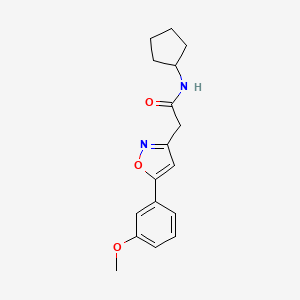 molecular formula C17H20N2O3 B2466340 N-cyclopentyl-2-[5-(3-methoxyphenyl)-1,2-oxazol-3-yl]acetamide CAS No. 952985-63-6