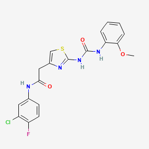 N-(3-chloro-4-fluorophenyl)-2-(2-(3-(2-methoxyphenyl)ureido)thiazol-4-yl)acetamide