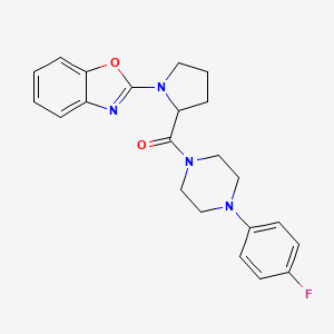 molecular formula C22H23FN4O2 B2466362 (1-(Benzo[d]oxazol-2-yl)pyrrolidin-2-yl)(4-(4-fluorophenyl)piperazin-1-yl)methanone CAS No. 1796898-43-5