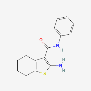 molecular formula C15H16N2OS B2466369 2-amino-N-phenyl-4,5,6,7-tetrahydro-1-benzothiophene-3-carboxamide CAS No. 60598-68-7