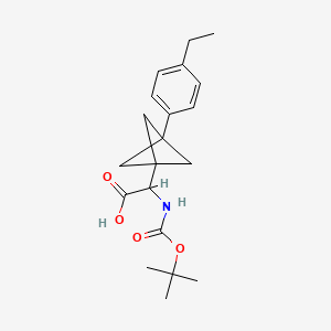 B2466375 2-[3-(4-Ethylphenyl)-1-bicyclo[1.1.1]pentanyl]-2-[(2-methylpropan-2-yl)oxycarbonylamino]acetic acid CAS No. 2287267-26-7