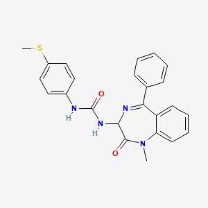 molecular formula C24H22N4O2S B2466376 3-(1-methyl-2-oxo-5-phenyl-2,3-dihydro-1H-1,4-benzodiazepin-3-yl)-1-[4-(methylsulfanyl)phenyl]urea CAS No. 1796915-34-8