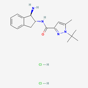 N-[(1R,2R)-1-Amino-2,3-dihydro-1H-inden-2-yl]-1-tert-butyl-5-methylpyrazole-3-carboxamide;dihydrochloride