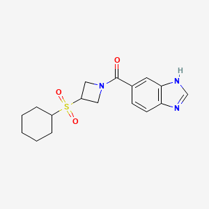 molecular formula C17H21N3O3S B2466381 5-[3-(cyclohexanesulfonyl)azetidine-1-carbonyl]-1H-1,3-benzodiazole CAS No. 1706387-19-0