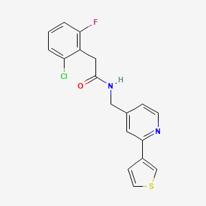 2-(2-chloro-6-fluorophenyl)-N-((2-(thiophen-3-yl)pyridin-4-yl)methyl)acetamide