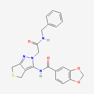 N-(2-(2-(benzylamino)-2-oxoethyl)-4,6-dihydro-2H-thieno[3,4-c]pyrazol-3-yl)benzo[d][1,3]dioxole-5-carboxamide