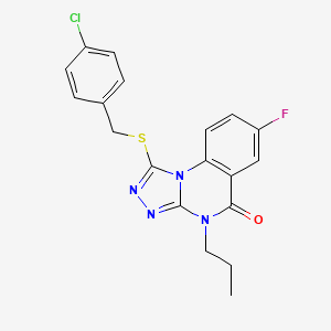 1-[(4-chlorobenzyl)thio]-7-fluoro-4-propyl[1,2,4]triazolo[4,3-a]quinazolin-5(4H)-one