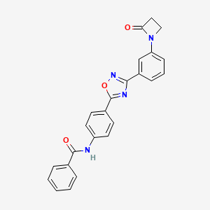 molecular formula C24H18N4O3 B2466395 N-(4-{3-[3-(2-oxoazetidin-1-yl)phenyl]-1,2,4-oxadiazol-5-yl}phenyl)benzamide CAS No. 1808635-72-4