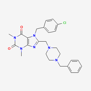 8-[(4-benzylpiperazin-1-yl)methyl]-7-(4-chlorobenzyl)-1,3-dimethyl-3,7-dihydro-1H-purine-2,6-dione