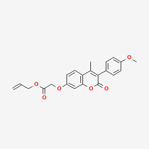 molecular formula C22H20O6 B2466405 丙-2-烯基 2-[3-(4-甲氧苯基)-4-甲基-2-氧代咖啡素-7-基]氧基乙酸酯 CAS No. 869080-01-3