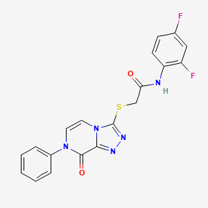 molecular formula C19H13F2N5O2S B2466407 N-(2,4-difluorophenyl)-2-({8-oxo-7-phenyl-7H,8H-[1,2,4]triazolo[4,3-a]pyrazin-3-yl}sulfanyl)acetamide CAS No. 1242858-01-0