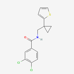 molecular formula C15H13Cl2NOS B2466408 3,4-dichloro-N-((1-(thiophen-2-yl)cyclopropyl)methyl)benzamide CAS No. 1207043-52-4