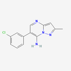 molecular formula C13H11ClN4 B2466412 6-(3-Chlorophenyl)-2-methylpyrazolo[1,5-a]pyrimidin-7-amine CAS No. 85841-03-8
