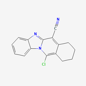molecular formula C16H12ClN3 B2466418 11-Chloro-7,8,9,10-tetrahydrobenzimidazo[1,2-b]isoquinoline-6-carbonitrile CAS No. 163080-53-3