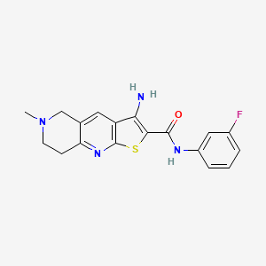 molecular formula C18H17FN4OS B2466422 3-氨基-N-(3-氟苯基)-6-甲基-5,6,7,8-四氢噻吩并[2,3-b][1,6]萘啉-2-羧酰胺 CAS No. 371951-94-9