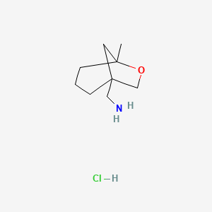 molecular formula C9H18ClNO B2466427 (5-Methyl-6-oxabicyclo[3.2.1]octan-1-yl)methanamine;hydrochloride CAS No. 2260936-28-3