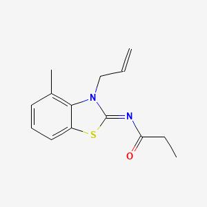 molecular formula C14H16N2OS B2466428 (Z)-N-(3-allyl-4-methylbenzo[d]thiazol-2(3H)-ylidene)propionamide CAS No. 1322277-92-8