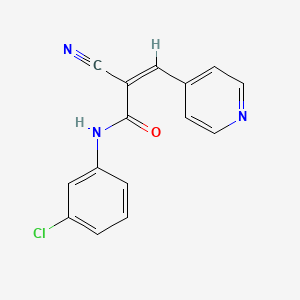 molecular formula C15H10ClN3O B2466429 (Z)-N-(3-Chlorophenyl)-2-cyano-3-pyridin-4-ylprop-2-enamide CAS No. 358281-63-7