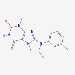 molecular formula C16H15N5O2 B2466430 4,7-Dimethyl-6-(3-methylphenyl)purino[7,8-a]imidazole-1,3-dione CAS No. 123496-47-9