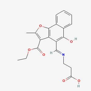 molecular formula C20H19NO6 B2466432 (Z)-3-(((3-(ethoxycarbonyl)-2-methyl-5-oxonaphtho[1,2-b]furan-4(5H)-ylidene)methyl)amino)propanoic acid CAS No. 637755-71-6