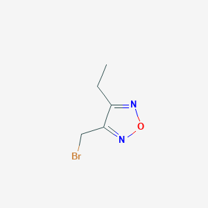 molecular formula C5H7BrN2O B2466435 3-(Bromomethyl)-4-ethyl-1,2,5-oxadiazole CAS No. 1934602-52-4