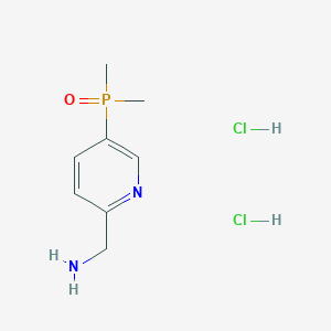 molecular formula C8H15Cl2N2OP B2466436 (5-Dimethylphosphorylpyridin-2-yl)methanamine;dihydrochloride CAS No. 2551117-90-7