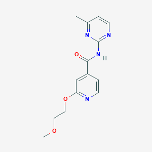molecular formula C14H16N4O3 B2466437 2-(2-甲氧基乙氧基)-N-(4-甲基嘧啶-2-基)异烟肼酰胺 CAS No. 2034316-81-7