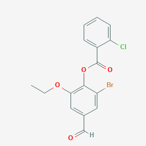 molecular formula C16H12BrClO4 B2466438 2-Bromo-6-ethoxy-4-formylphenyl 2-chlorobenzoate CAS No. 443663-38-5