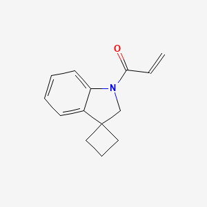 molecular formula C14H15NO B2466456 1-Spiro[2H-indole-3,1'-cyclobutane]-1-ylprop-2-en-1-one CAS No. 2189895-25-6