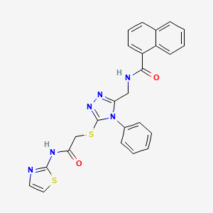 N-[[5-[2-oxo-2-(1,3-thiazol-2-ylamino)ethyl]sulfanyl-4-phenyl-1,2,4-triazol-3-yl]methyl]naphthalene-1-carboxamide