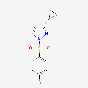 molecular formula C12H11ClN2O2S B2466465 1-(4-chlorobenzenesulfonyl)-3-cyclopropyl-1H-pyrazole CAS No. 956242-41-4