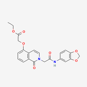 Ethyl 2-[2-[2-(1,3-benzodioxol-5-ylamino)-2-oxoethyl]-1-oxoisoquinolin-5-yl]oxyacetate