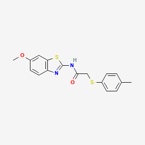 molecular formula C17H16N2O2S2 B2466472 N-(6-methoxy-1,3-benzothiazol-2-yl)-2-[(4-methylphenyl)sulfanyl]acetamide CAS No. 827010-69-5
