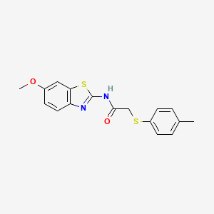 N-(6-methoxy-1,3-benzothiazol-2-yl)-2-[(4-methylphenyl)sulfanyl]acetamide