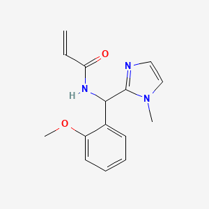 molecular formula C15H17N3O2 B2466474 N-[(2-Methoxyphenyl)-(1-methylimidazol-2-yl)methyl]prop-2-enamide CAS No. 2411248-26-3