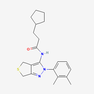 molecular formula C21H27N3OS B2466475 3-cyclopentyl-N-(2-(2,3-dimethylphenyl)-4,6-dihydro-2H-thieno[3,4-c]pyrazol-3-yl)propanamide CAS No. 450343-78-9
