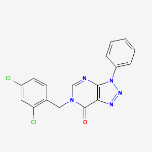 molecular formula C17H11Cl2N5O B2466476 6-[(2,4-Dichlorophenyl)methyl]-3-phenyltriazolo[4,5-d]pyrimidin-7-one CAS No. 892479-50-4