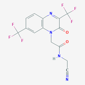 molecular formula C14H8F6N4O2 B2466477 N-(Cyanomethyl)-2-[2-oxo-3,7-bis(trifluoromethyl)quinoxalin-1-yl]acetamide CAS No. 2186072-28-4