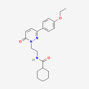 molecular formula C21H27N3O3 B2466484 N-(2-(3-(4-ethoxyphenyl)-6-oxopyridazin-1(6H)-yl)ethyl)cyclohexanecarboxamide CAS No. 921532-75-4