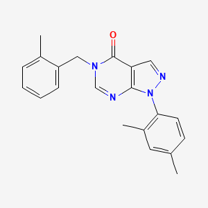 molecular formula C21H20N4O B2466492 1-(2,4-dimethylphenyl)-5-[(2-methylphenyl)methyl]-1H,4H,5H-pyrazolo[3,4-d]pyrimidin-4-one CAS No. 895002-51-4