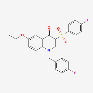 molecular formula C24H19F2NO4S B2466496 6-Ethoxy-1-[(4-fluorophenyl)methyl]-3-(4-fluorophenyl)sulfonylquinolin-4-one CAS No. 866810-27-7
