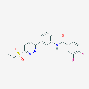 molecular formula C19H15F2N3O3S B2466499 N-(3-(6-(乙基磺酰)吡嘧啶-3-基)苯基)-3,4-二氟苯甲酰胺 CAS No. 897614-54-9
