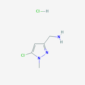 molecular formula C5H9Cl2N3 B2466501 (5-Chloro-1-methylpyrazol-3-yl)methanamine;hydrochloride CAS No. 2253630-78-1