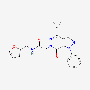 molecular formula C21H19N5O3 B2466503 2-(4-cyclopropyl-7-oxo-1-phenyl-1H-pyrazolo[3,4-d]pyridazin-6(7H)-yl)-N-(furan-2-ylmethyl)acetamide CAS No. 1105239-64-2